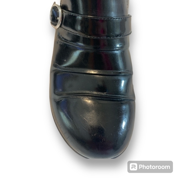 LIKE NEW Alegria Halli Black Waxy heeled shoes size 38 - Picture 9 of 12